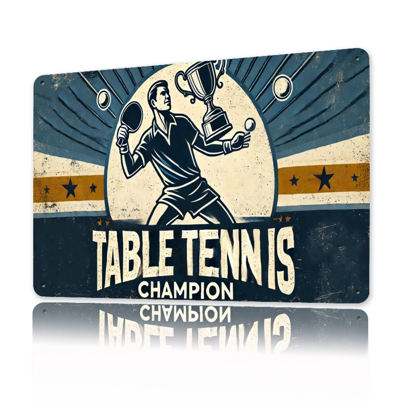 Table Tennis Championships - Décoration murale en métal vintage sur